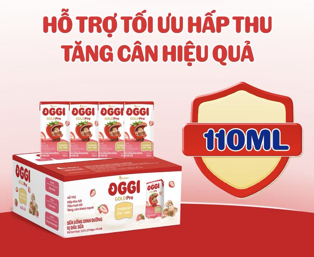 Sữa uống dinh dưỡng Oggi Gold Pro 110ml - Dâu