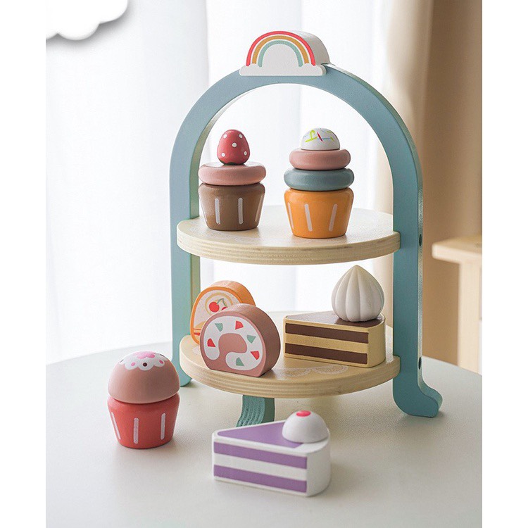 Đồ chơi gỗ Quầy bánh ngọt 2 tầng
