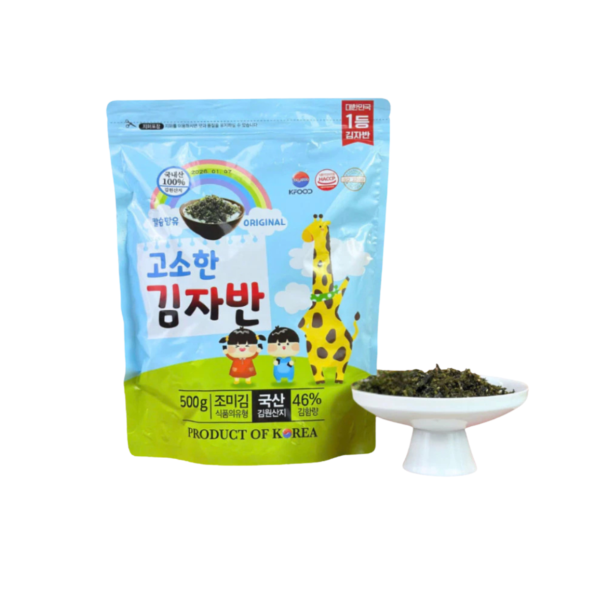 Rong biển vụn hươu cao cổ tăng cao Hàn Quốc 500g