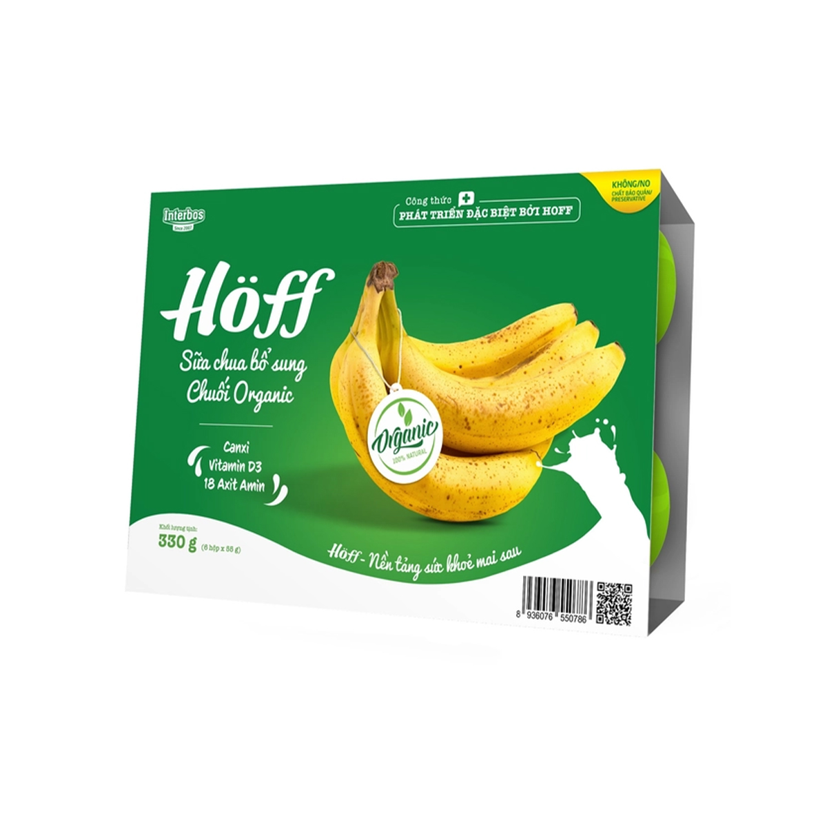 Sữa chua trái cây organic Hoff (6h x 55g)