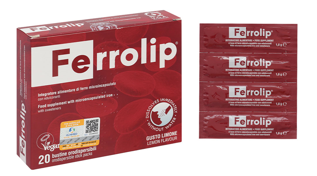 Sắt sinh học Ferrolip cho bà bầu (20 gói)
