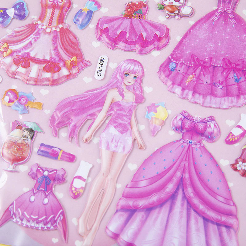 Set 2 bảng Sticker nổi 3D cỡ lớn nhiều hình