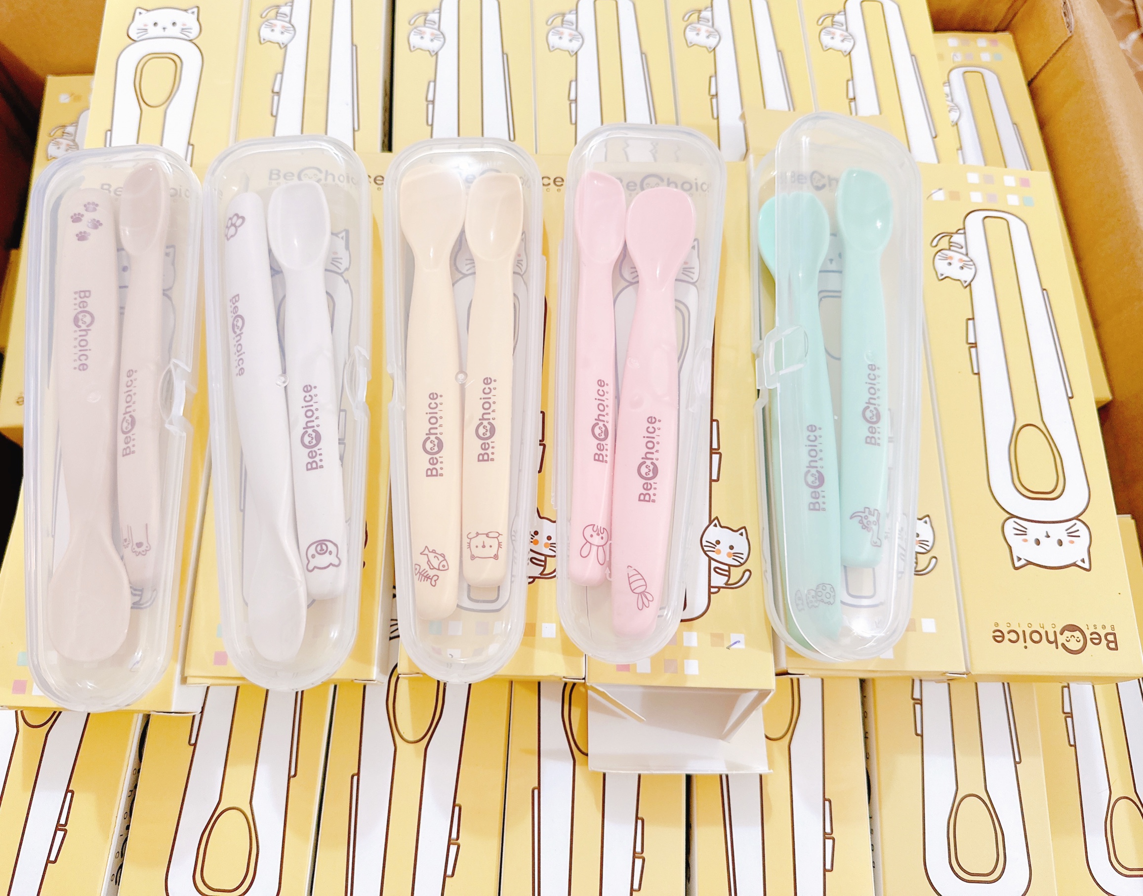 Set 2 thìa silicon BeChoice