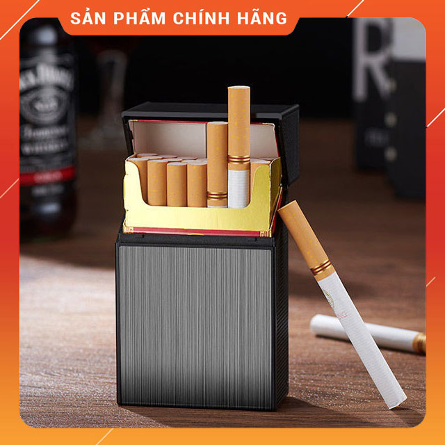 Hột Quẹt Bật Lửa YH093 Sạc Điện Cổng USB Kiêm Hộp Đựng Th.uốc 20 Điếu Tiện Lợi - Nhiều Màu