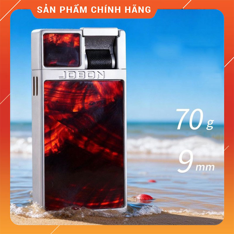 Hột Quẹt Bật Lửa Khò 1 Tia Jobon ZB320E Siêu Mỏng Khảm Trai Hai Mặt Nhiều Màu