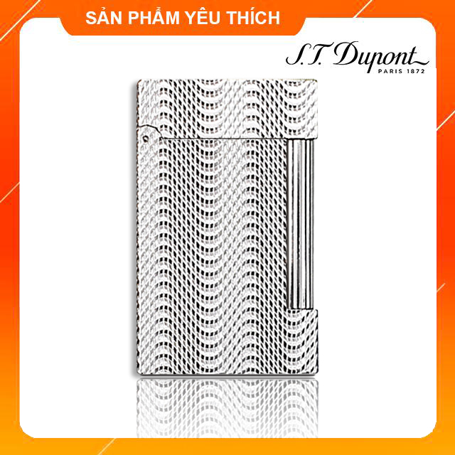 Hộp Quẹt Bật Lửa Dupont D173T Họa Tiết Lượn Sóng Bạc Vô Cùng Đôc Đáo - Dùng Ga Đá Cao Cấp