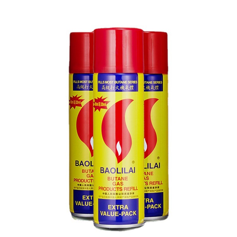 Bình gas vàng Baolilai loại nhỡ 180ml bơm cho bật lửa gas chuyên dụng (KHÔNG CHỨA XĂNG, GAS)