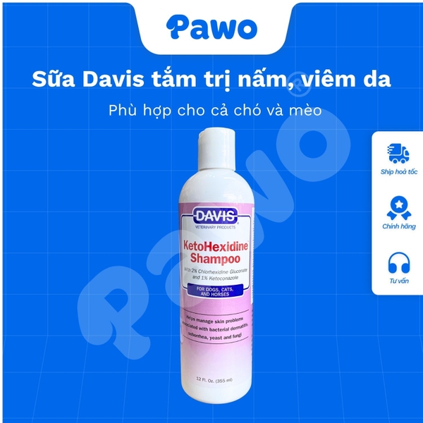 Sữa tắm Davis chứa các thành phần dưỡng ẩm sâu, giúp cho lông chó mềm mại