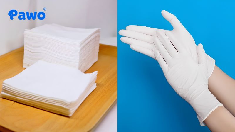 Bạn hãy chuẩn bị thật nhiều găng tay y tế và khăn vải khô trước khi đỡ đẻ