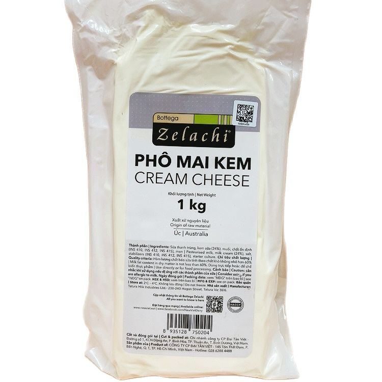Kem cream cheese Zelachi 1kg Nguyên liệu thực phẩm Thiên Bảo Anh