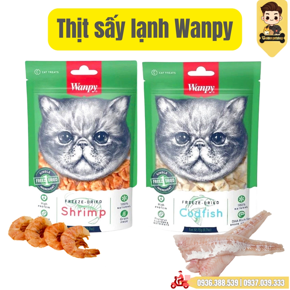 Bánh thưởng cho mèo Thịt sấy lạnh Wanpy Wanpy Freeze Dried