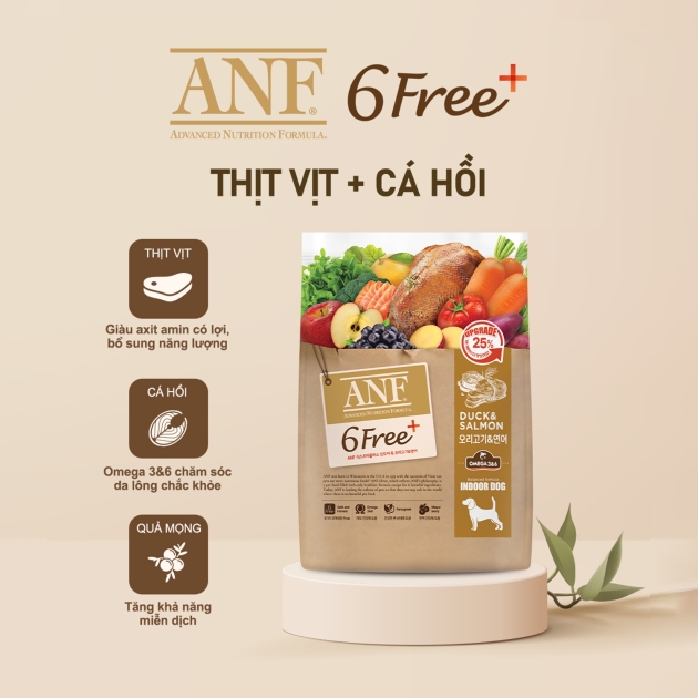 Thức ăn hạt hữu cơ cho chó ANF 6FREE