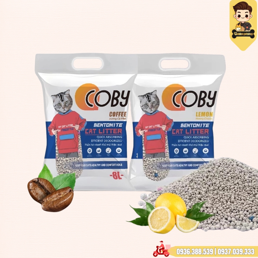 Cát vệ sinh cho mèo - Cát đất sét Coby 8L