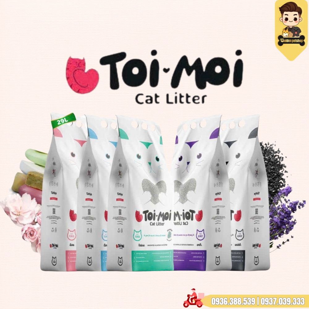 Cát vệ sinh cho mèo - Cát đất sét Toi Moi 10kg/29L