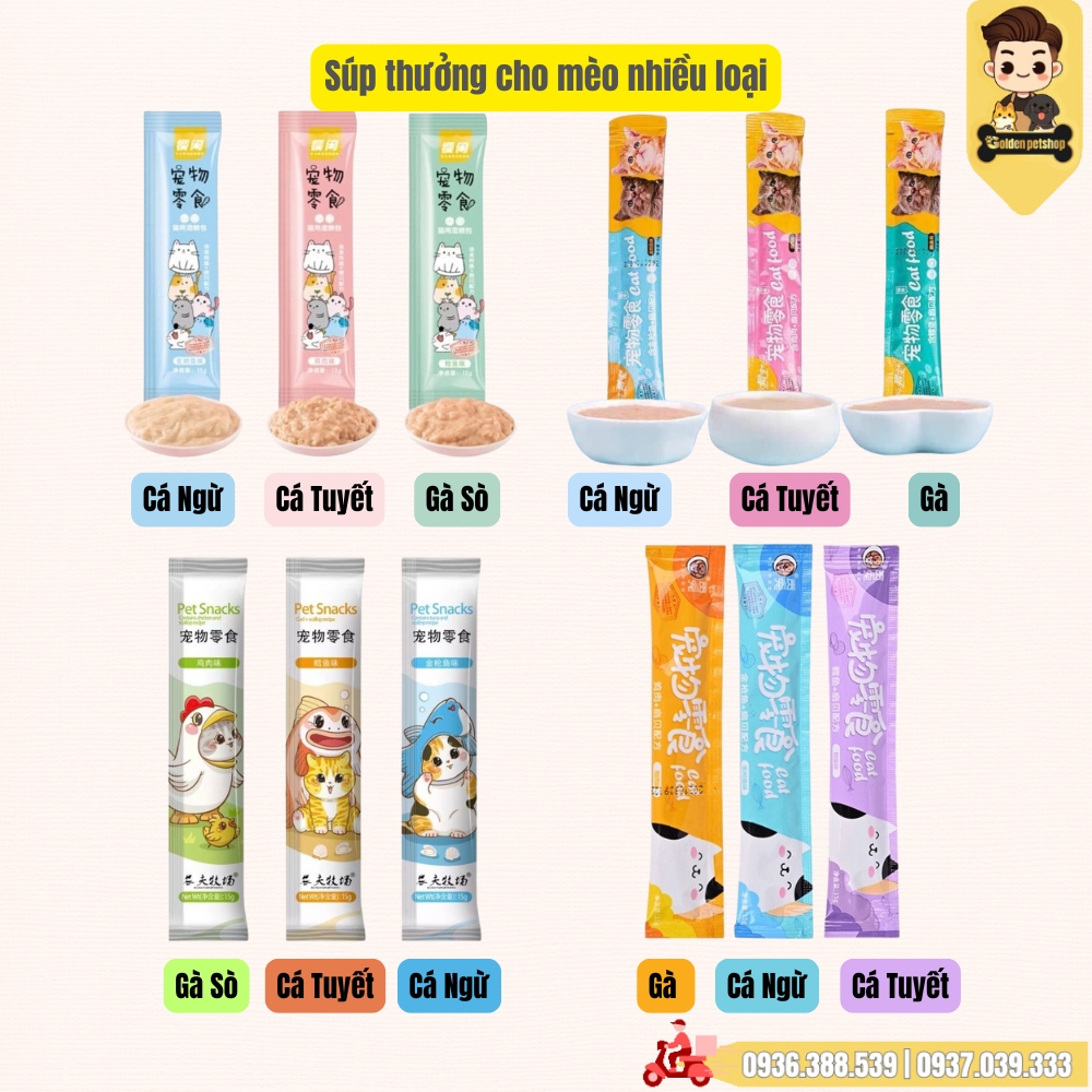 Thanh súp thưởng giá siêu rẻ nhiều loại (Shizuka, Pet snack,