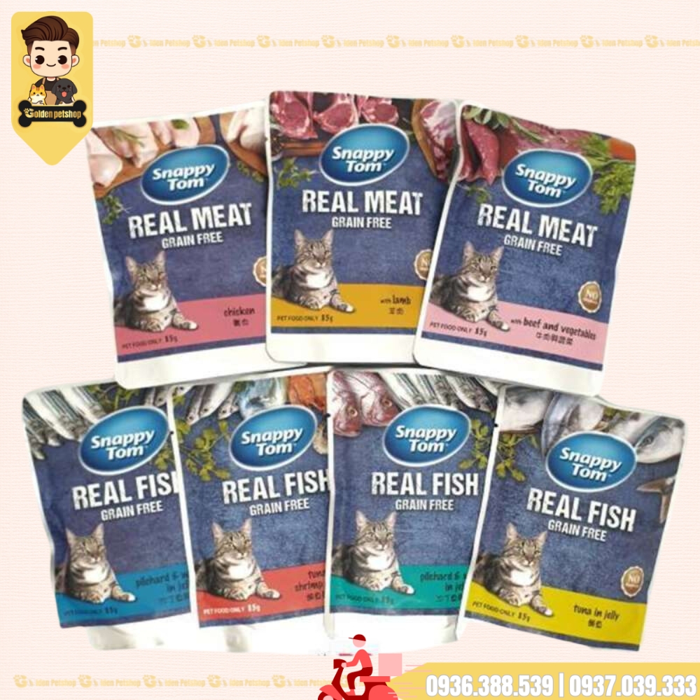 Pate cho mèo Snappy tom thịt Gà. thịt Cá - gói 85g