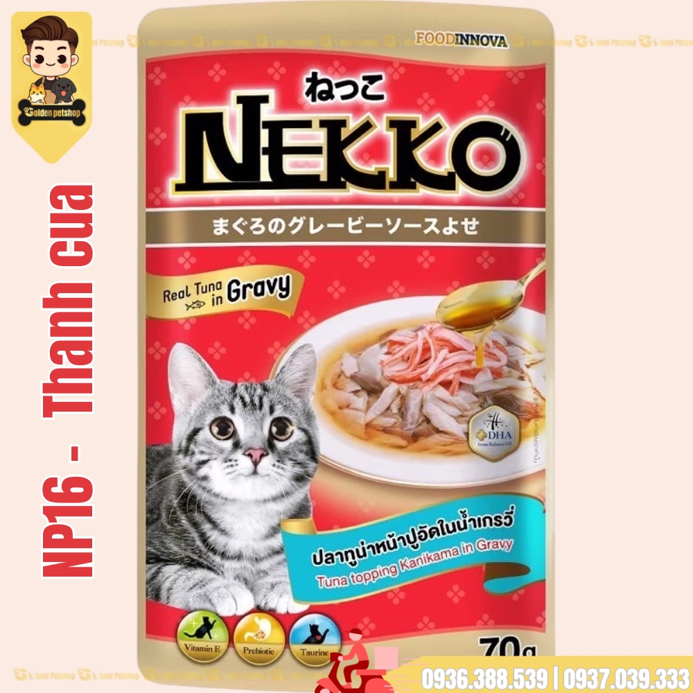 Pate cho mèo Nekko Gravy (thịt xé nước sốt) - gói 70g