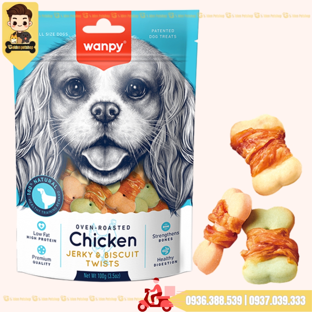 Bánh thưởng cho chó Snack Wanpy - gói 100g