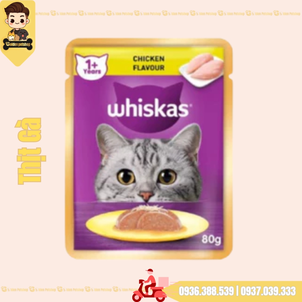 Pate cho mèo Whiskas trên 12 tháng  - gói 80g