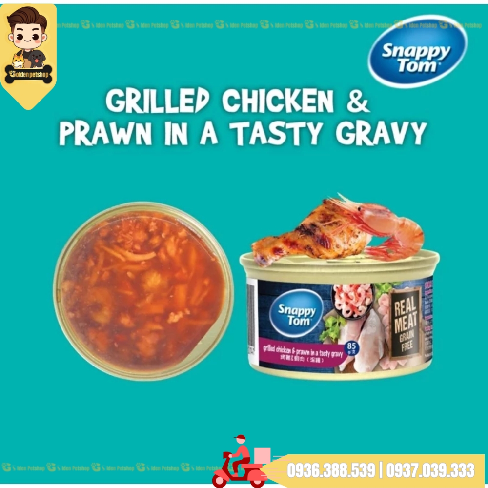 Pate cho mèo Snappy tom premium - lon 85g
