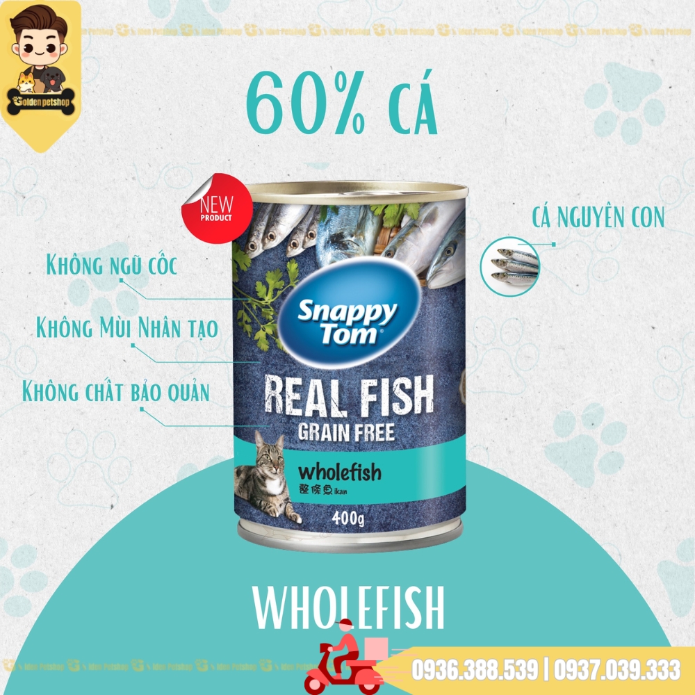 Pate dành cho mèo thịt cá/ thịt gà Snappy Tom - Lon 400g