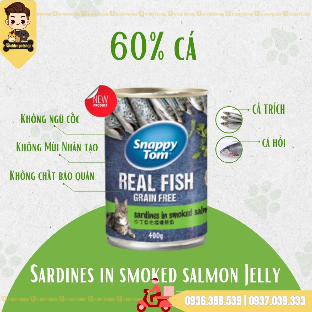 Pate dành cho mèo thịt cá/ thịt gà Snappy Tom - Lon 400g