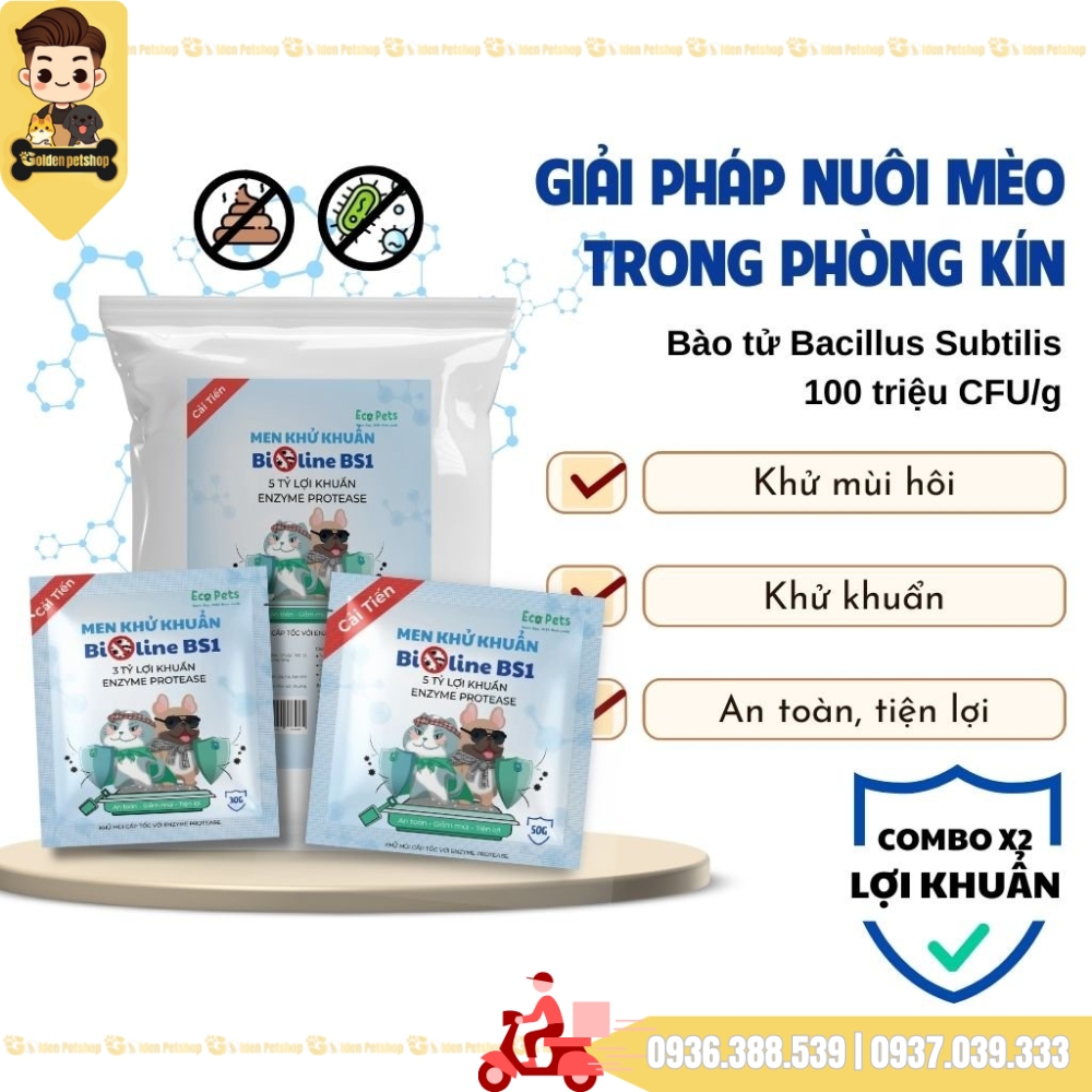 Men khử khuẩn cho cát vệ sinh mèo Bioline BS1
