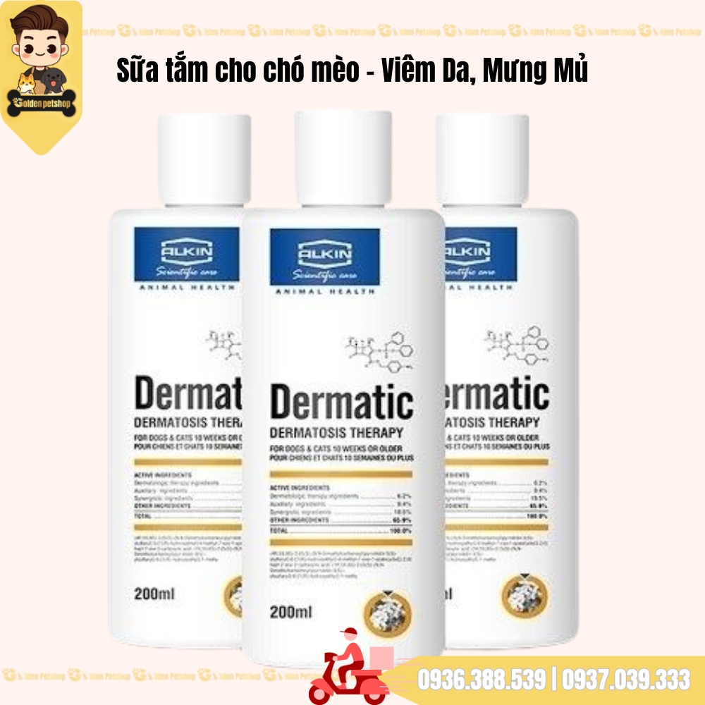 Sữa tắm tắm trị gàu da mưng mủ Dermatic - Chai 200ml