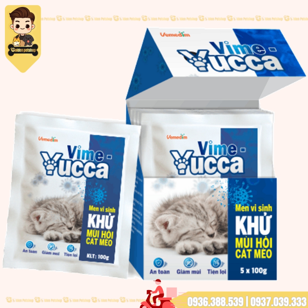Men khử khuẩn, khử mùi cho cát vệ sinh mèo Vime Yucca