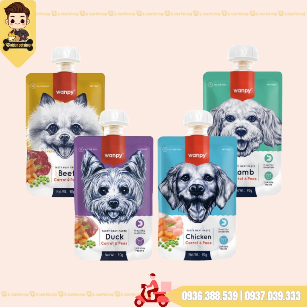 Súp thưởng nắp vặn cho chó Wanpy (chính hãng) - gói 90g