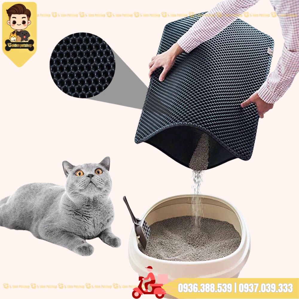 Thảm lót khay cát vệ sinh chống văng cát cho mèo - Nhiều kích cở