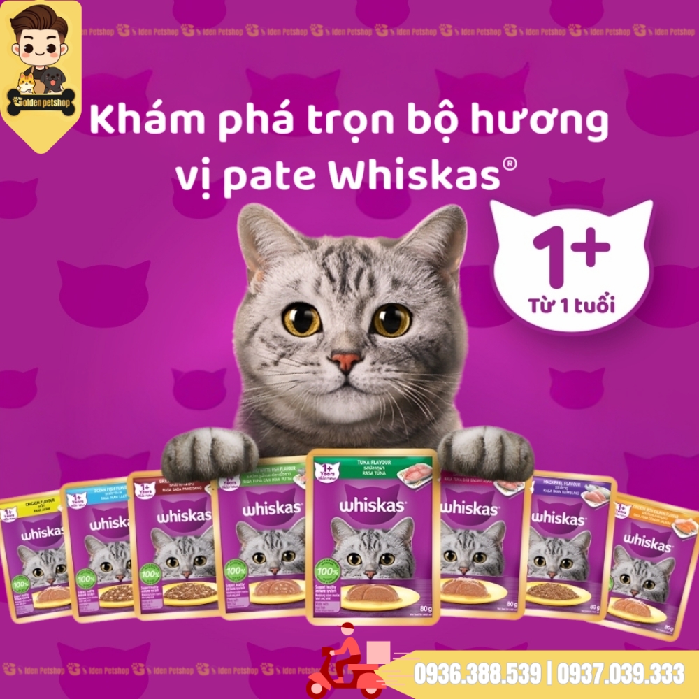 Pate cho mèo Whiskas trên 12 tháng  - gói 80g