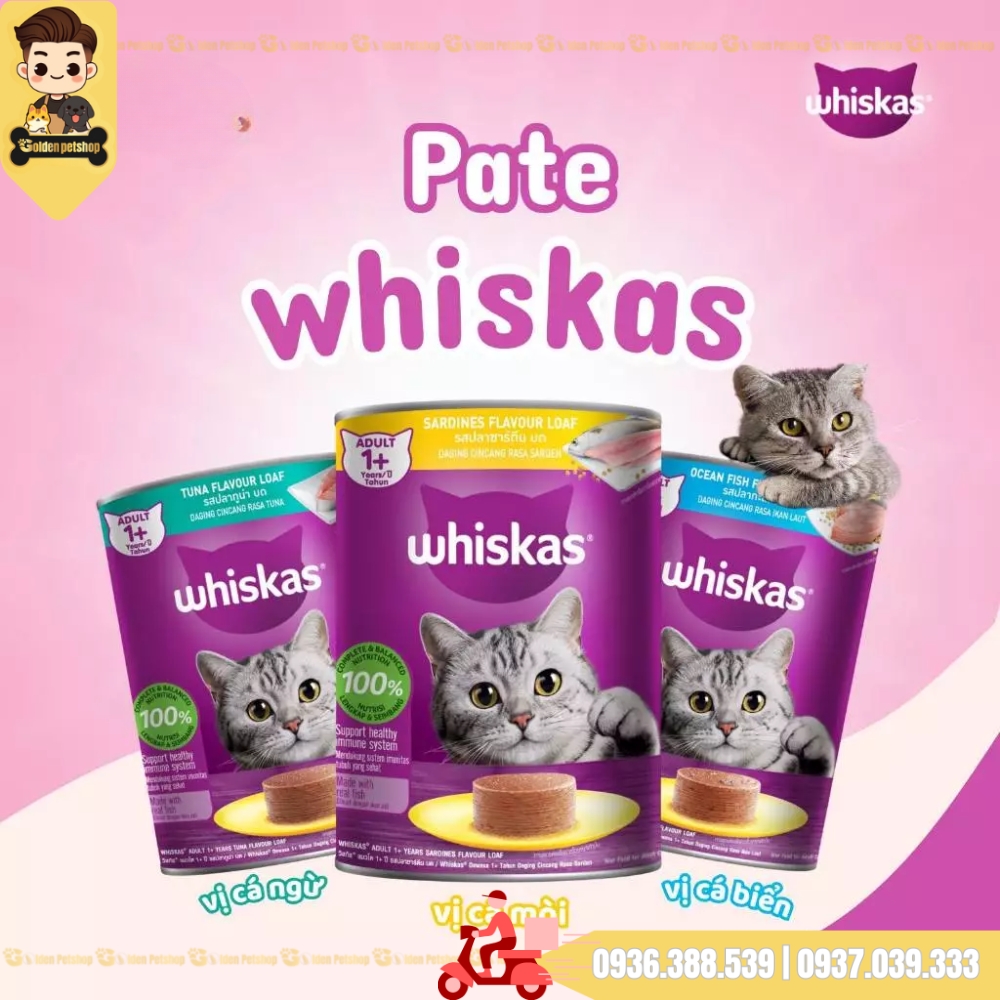 Pate cho mèo Whiskas Thai Lan - Lon 400g
