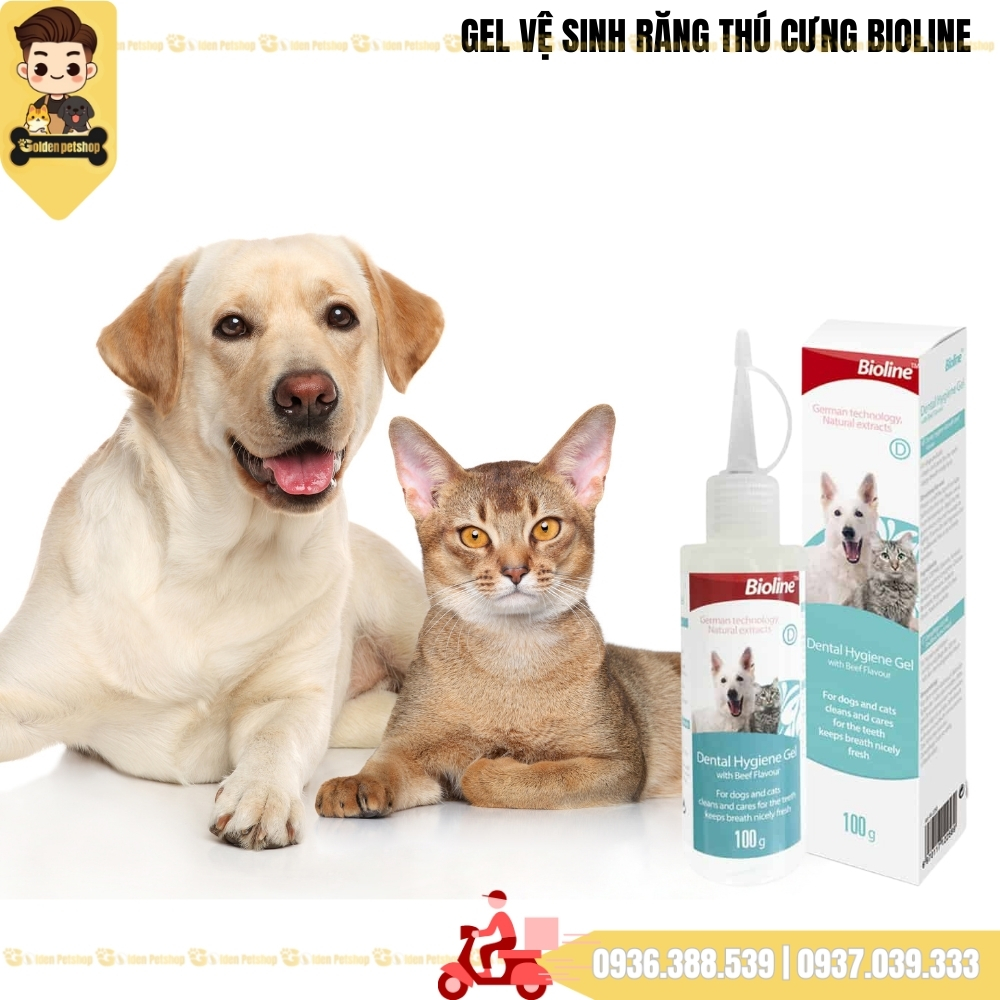 Gel làm sạch răng miệng cho chó mèo Bioline - chai 100g