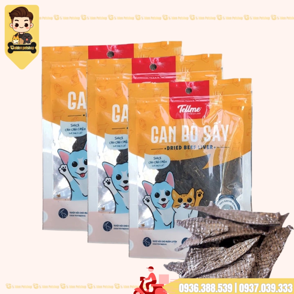 Gan bò sấy dành cho chó Tellme - gói 75g