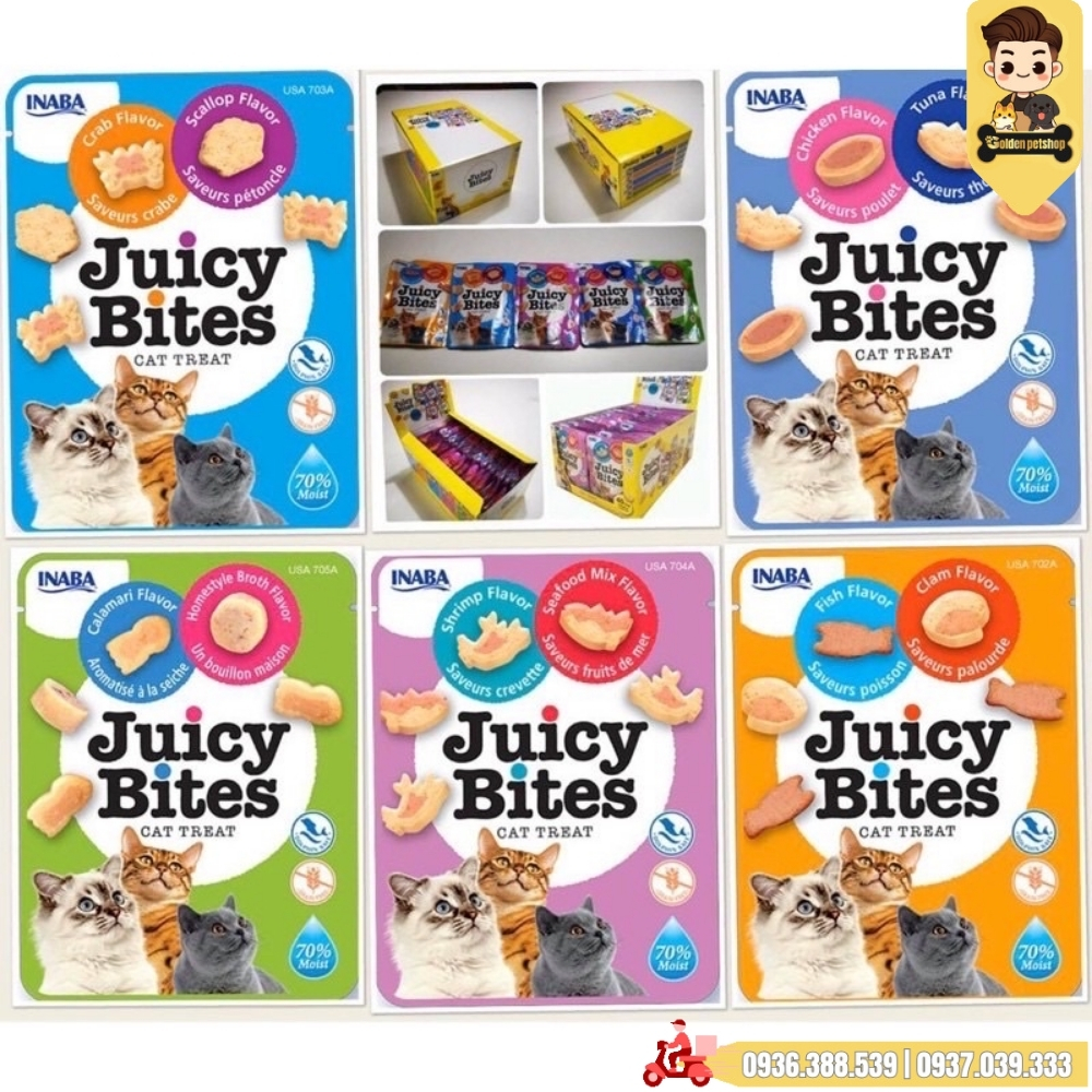 Bánh thưởng mềm cho Mèo INABA Juicy Bites - Nhiều vị