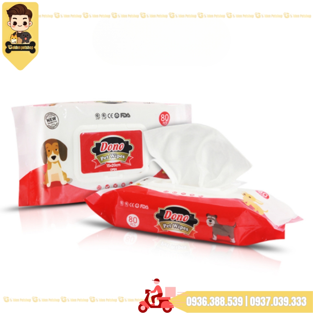 Khăn ướt dành cho thú cưng Dono - Kháng khuẩn, không gây kích ứng