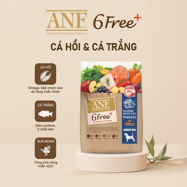 Thức ăn hạt hữu cơ cho chó ANF 6FREE