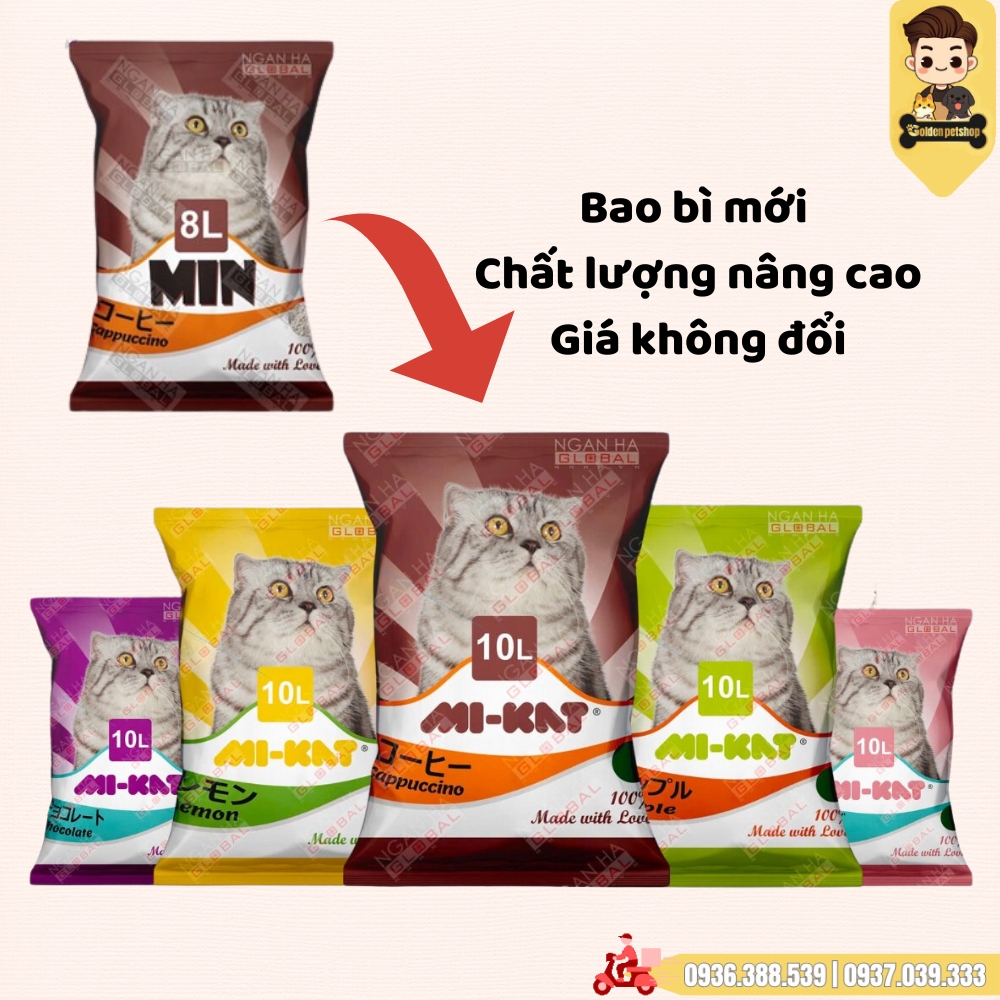 Cát vệ sinh cho mèo - Cát đất sét MIN/Mikat 8L