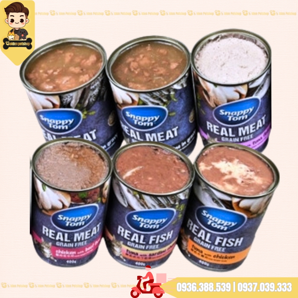 Pate dành cho mèo thịt cá/ thịt gà Snappy Tom - Lon 400g