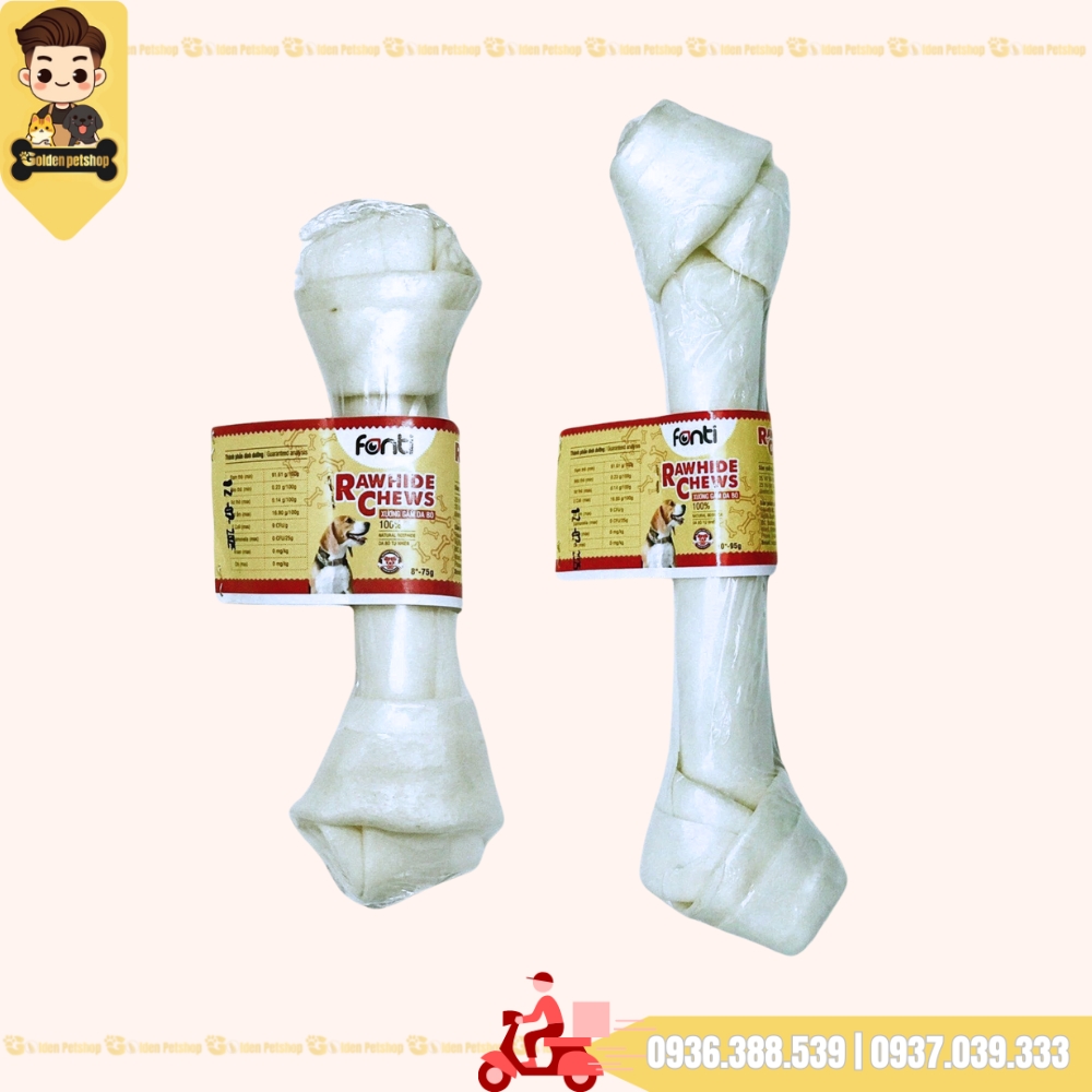 Xương gặm cho chó Da bò trắng Inu Fonti - nhiều kích cở