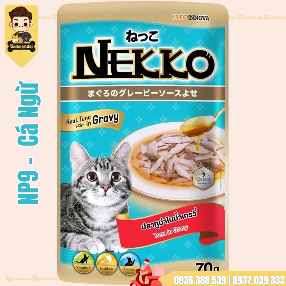 Pate cho mèo Nekko Gravy (thịt xé nước sốt) - gói 70g