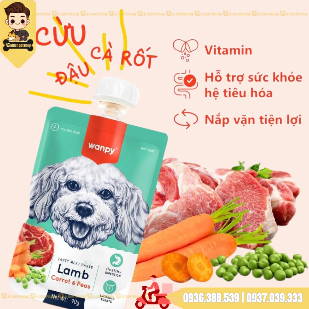 Súp thưởng nắp vặn cho chó Wanpy (chính hãng) - gói 90g