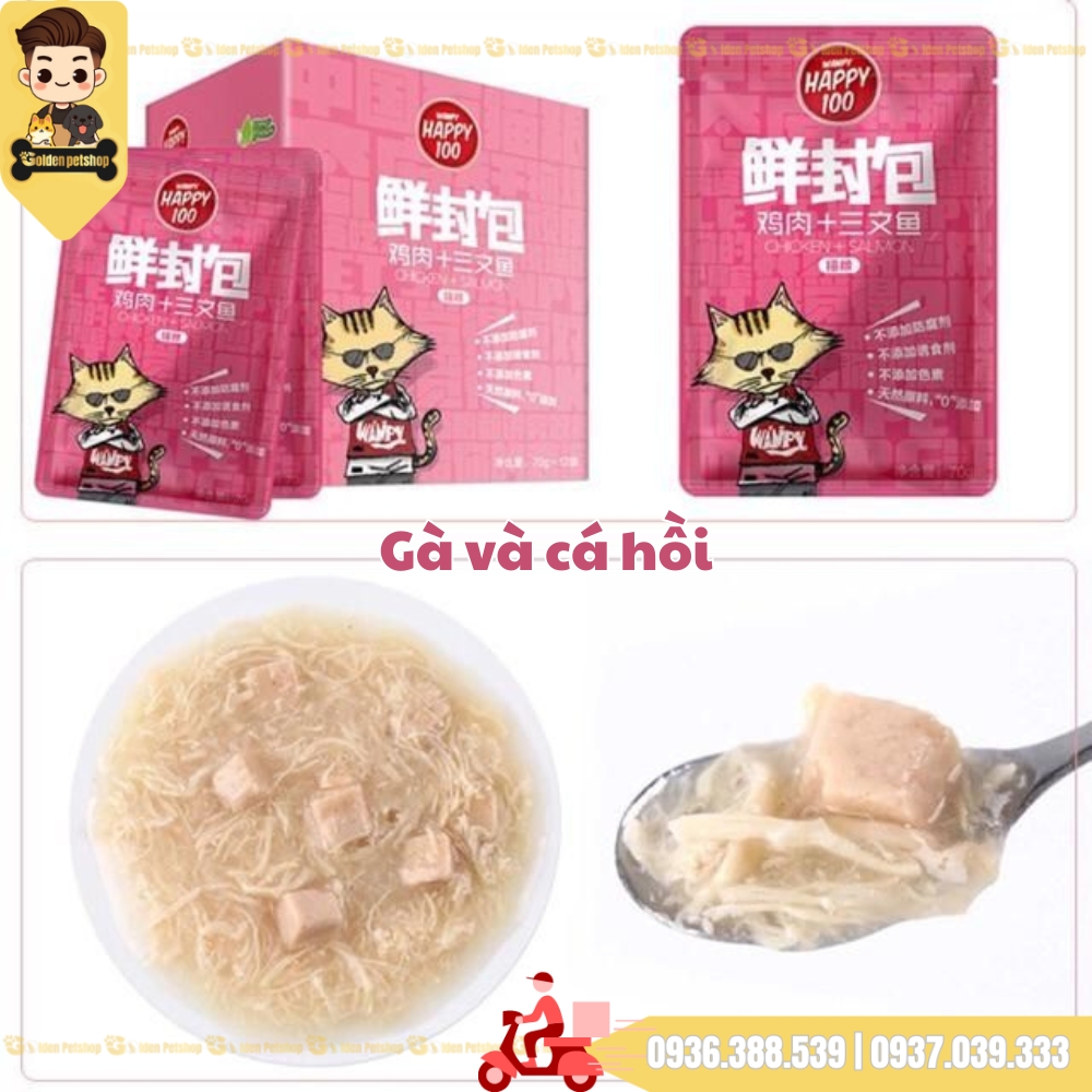 Pate cho mèo Wanpy Happy 100 - gói 70g