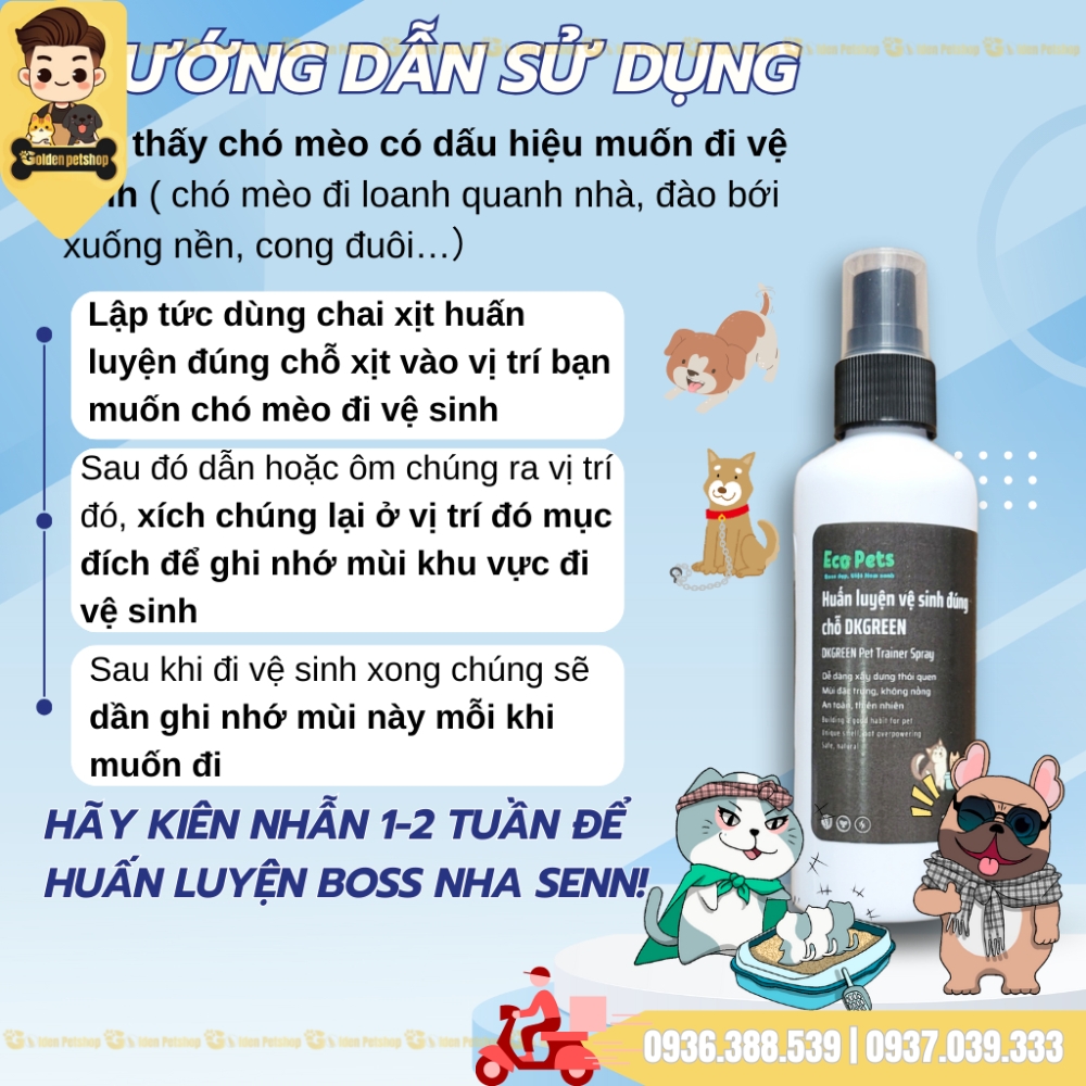 Xịt hướng dẫn đi vệ sinh đúng chỗ cho chó DKGreen