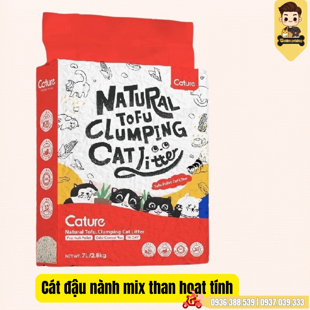 Cát vệ sinh cho mèo - Cát đậu nành Cature Purcat 7L