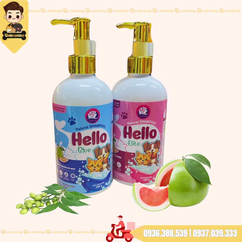 Sữa tắm chó mèo Hello - Dành cho da nhạy cảm - Chai 280g