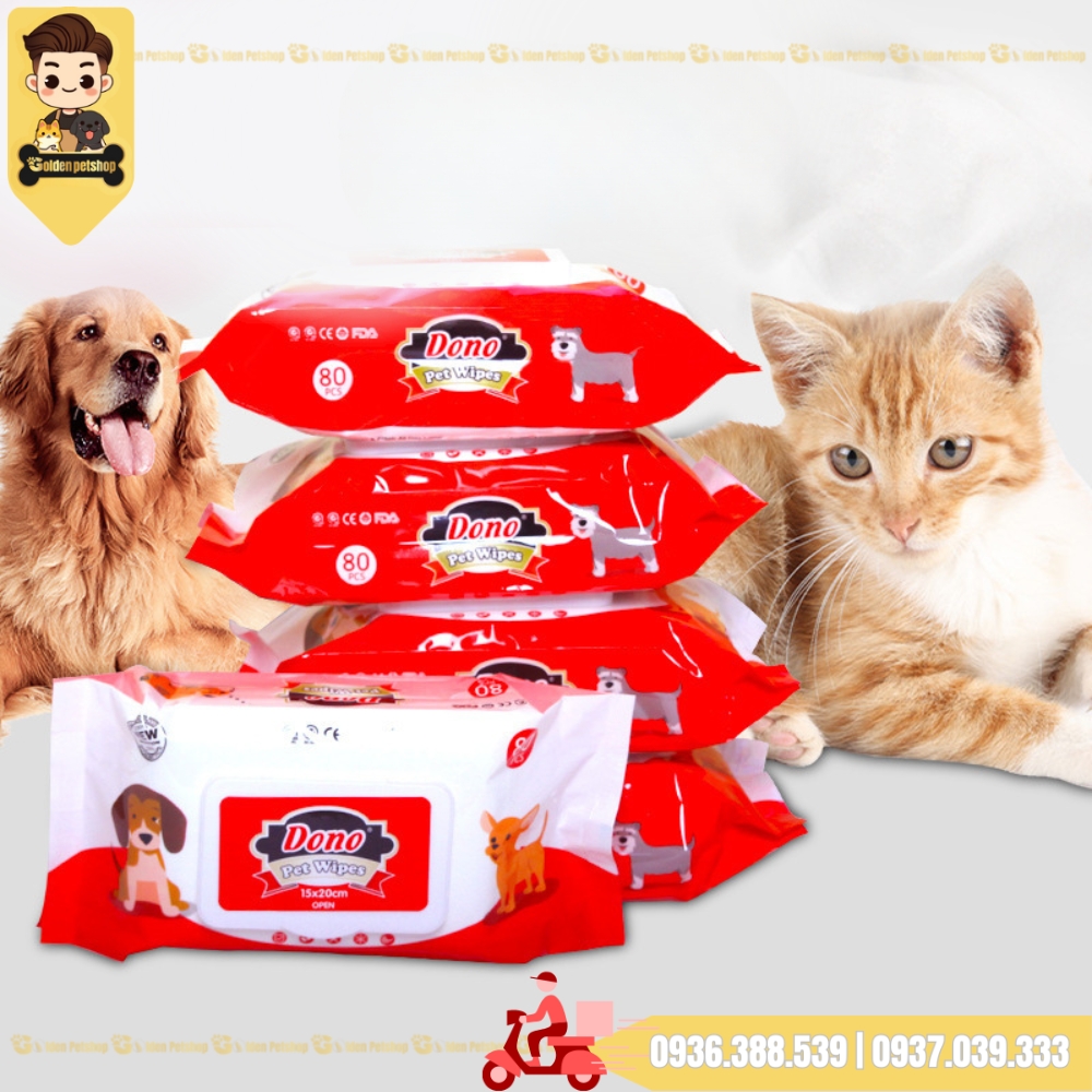 Khăn ướt dành cho thú cưng Dono - Kháng khuẩn, không gây kích ứng