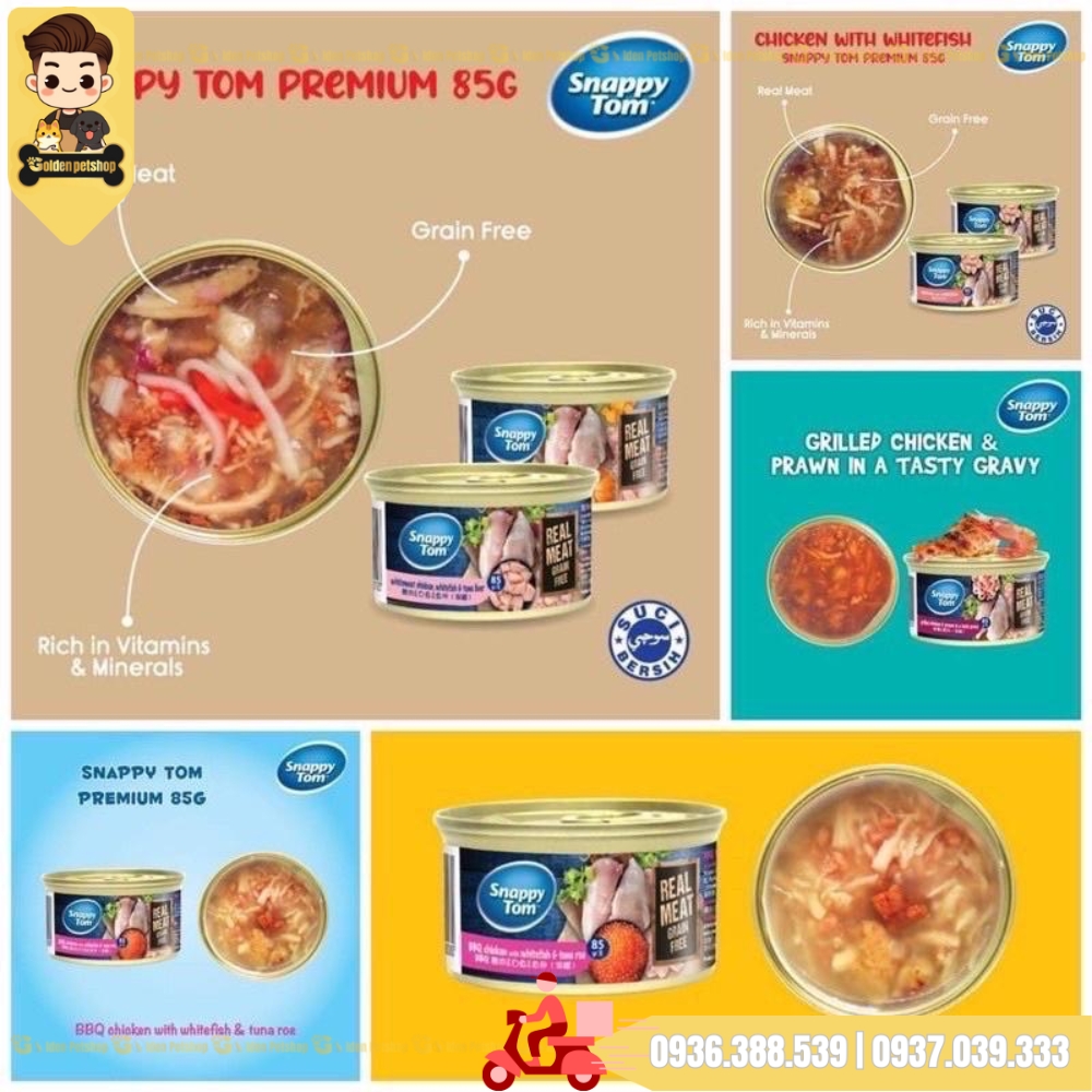 Pate cho mèo Snappy tom premium - lon 85g