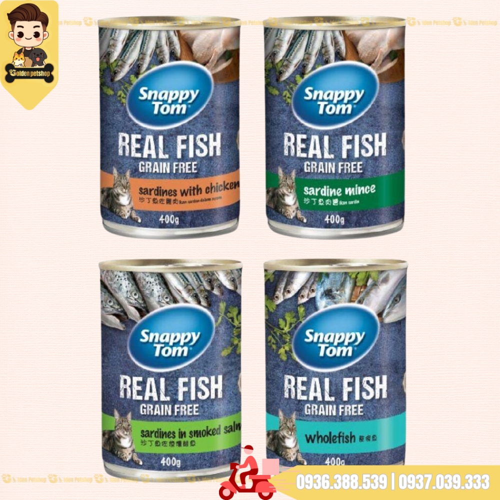 Pate dành cho mèo thịt cá/ thịt gà Snappy Tom - Lon 400g